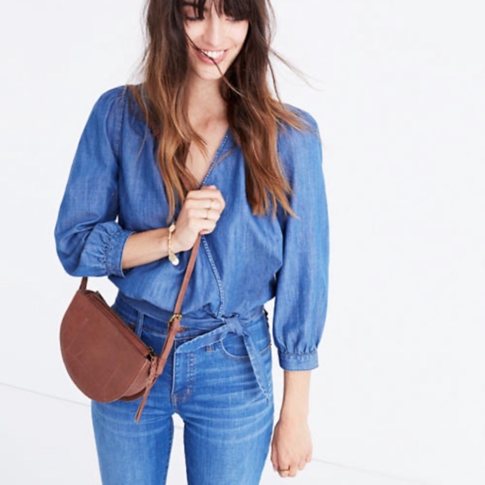 LAST CHANCE ** BOGO Free** Madewell Denim Wrap Top
